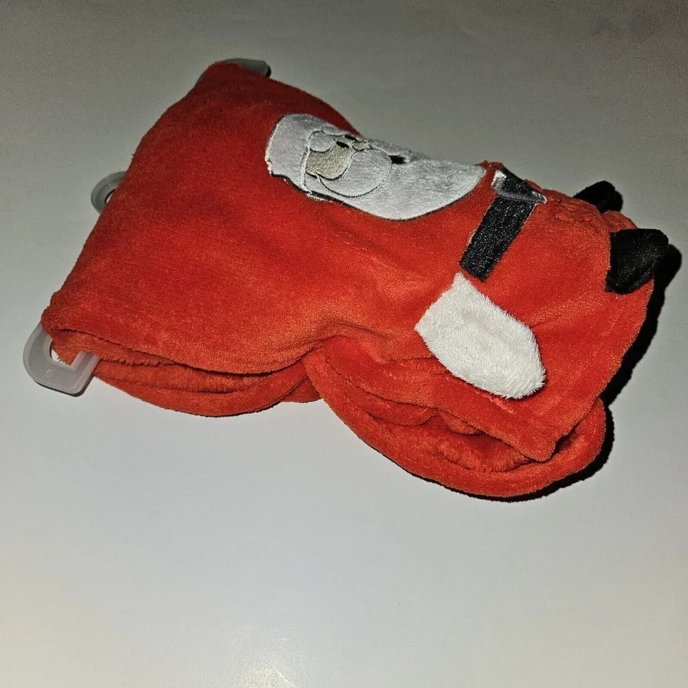 Santa Claus Rudolph the Red Nosed Reindeer Fleece Baby Blanket 30x40 Red NEW